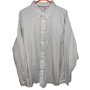 Sonoma Life+Style Mens XXL Button-Up Shirt 100% Cotton Brown White Checkered